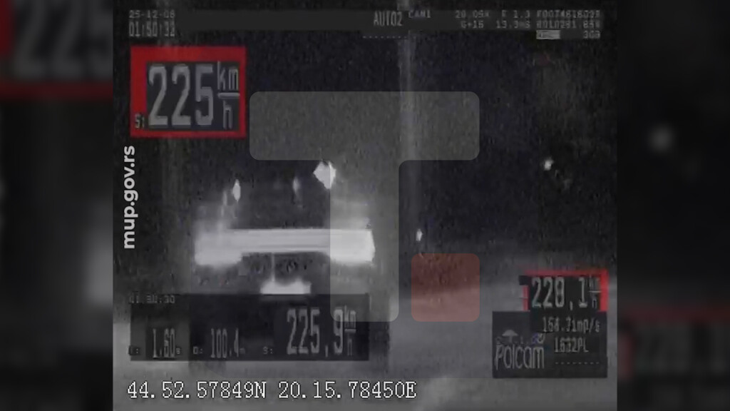 Vozio brzinom od 233,2 km na čas na putu gde je brzina ograničena na 130 km na čas