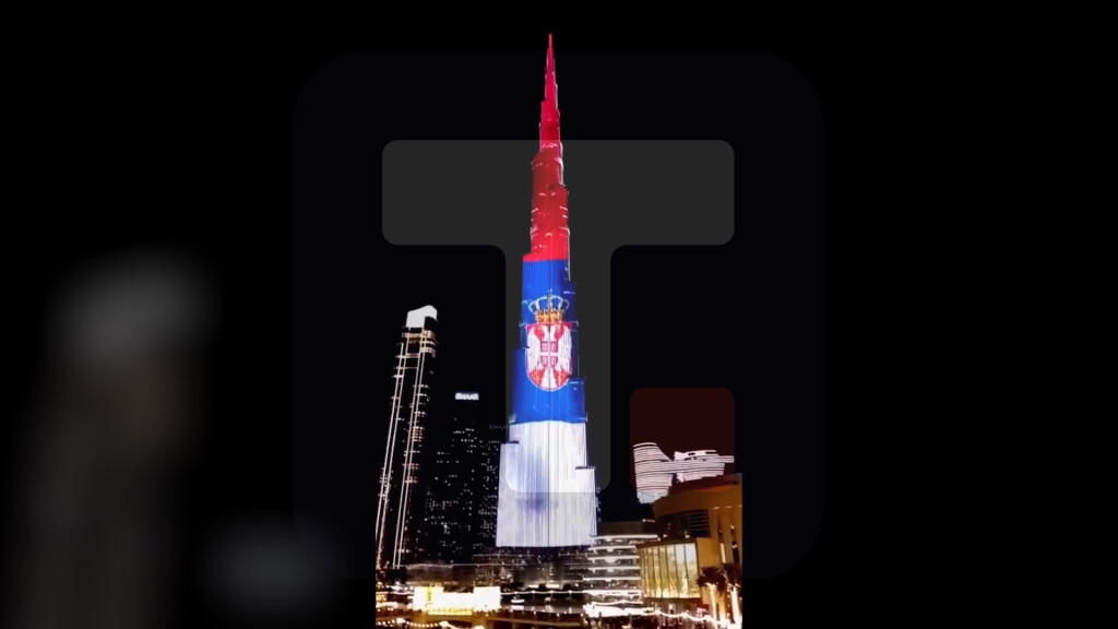 Burdž Kalifa u Dubaiju u bojama srpske zastave, Vučić: Hvala, dragi pijatelji