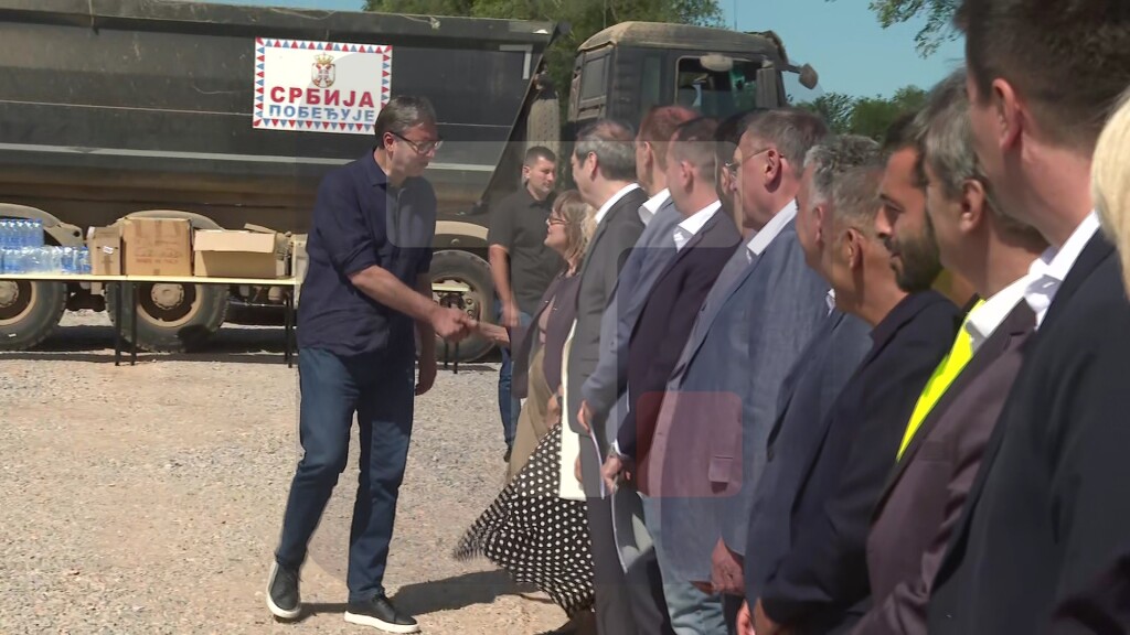 Obilazak radova na izgradnji deonice brze saobraćajnice Ib reda, Bački Breg - Srpska Crnja, kod Bezdana