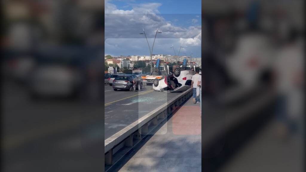 Automobil se prevrnuo na Brankovom mostu, jedna osoba povređena, usporen saobraćaj