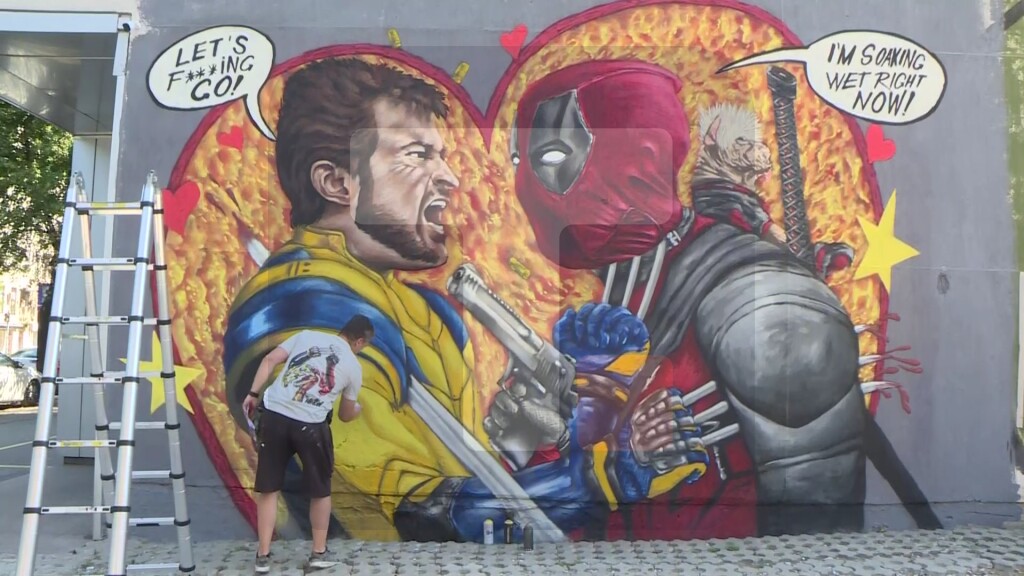 Iscrtan mural posvećen Marvelovim junacima