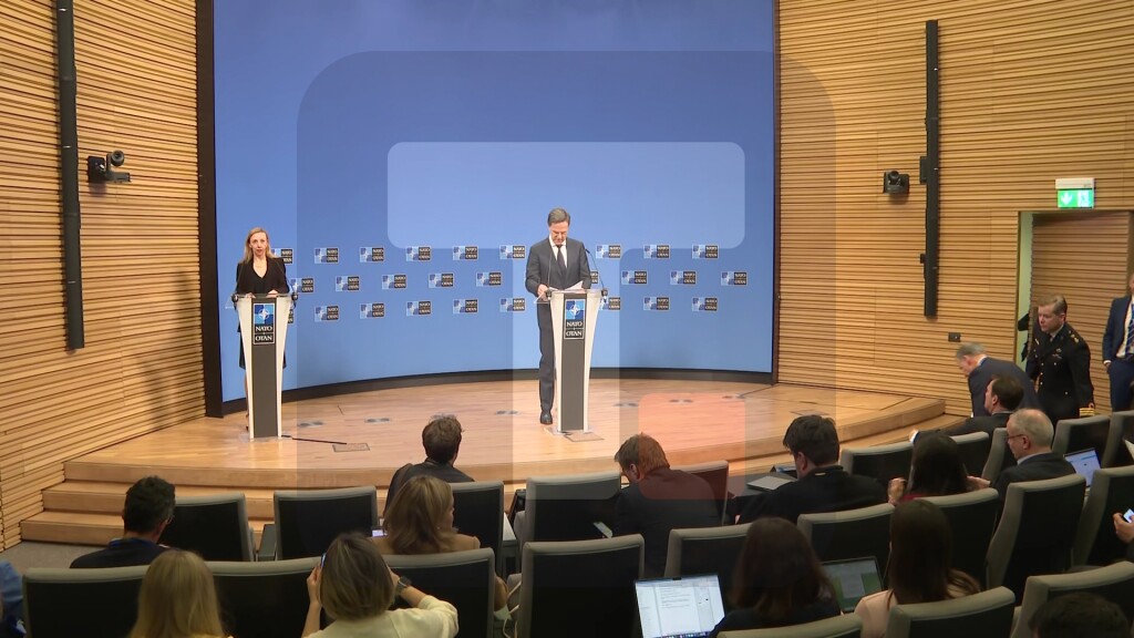 Predministarska konferencija za medije generalnog sekretara NATO-a Marka Rutea pred početak sastanka ministara odbrane